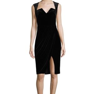 Black Halo Haru Velvet Sheath Dress (NWT)